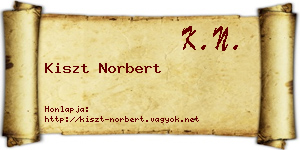 Kiszt Norbert névjegykártya