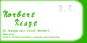 norbert kiszt business card